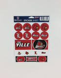 Louisville Cardinals Vinyl Sticker Sheet 17 Decals 5x7 Inches