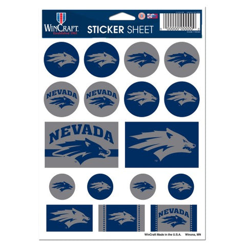 Nevada Wolfpack Vinyl Sticker Sheet 17 Decals 5x7 Inches