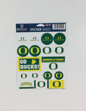 Oregon Ducks Vinyl Sticker Sheet 17 Decals 5x7 Inches