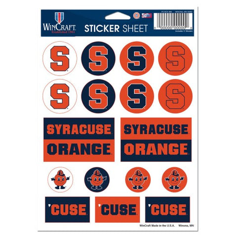 Syracuse Orange Vinyl Sticker Sheet 17 Decals 5x7 Inches
