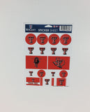 Texas Tech Red Raiders Vinyl Sticker Sheet 17 Decals 5x7 Inches