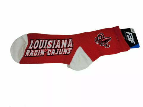 Louisiana Ragin Cajuns Socks Quarter Length Large Size Mens 10-13 Shoe NEW!